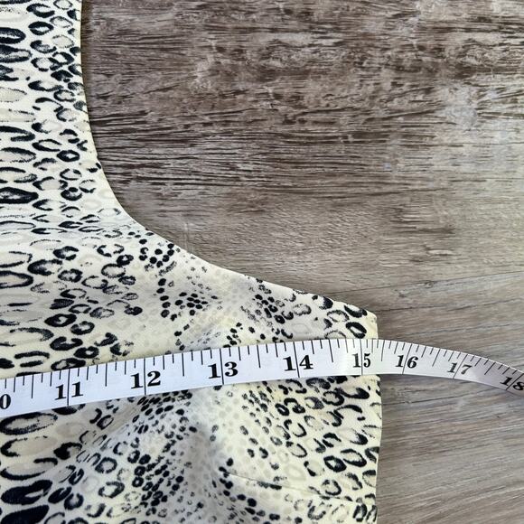 Likely Snakeskin Bodycon Dress Beige Black Midi Racerback Date Night Size 2 - Picture 6 of 13